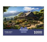 1000 Pièces Maison de Campagne en Montagne Puzzles Jeu De Société Adulte Pièces Parfaitement Assorties Chalet Alpin Casse-tête Qualité Premium pour Adultes 70x50cm/1000pcs