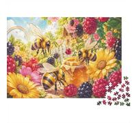 1000 Pièces Mini Puzzle Abeilles Fleurs pour Adultes | 38x26cm Carton Décoration Salon Découpe Précise Cadeau Anniversaire Détente Esprit