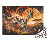 1000 Pièces Mini Puzzle Antilope Coucher de Soleil pour Adultes | 52x38cm Carton Décor Maison Coupe Précise Cadeau Anniversaire Détente