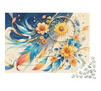 1000 Pièces Mini Puzzle Attrape-rêves Fleurs pour Adultes | 52x38cm Carton, Décoration Maison, Coupe Précise, Cadeau Anniversaire, Détente Esprit