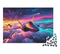 1000 Pièces Mini Puzzle Avion de Chasse pour Adultes | 52x38cm Carton Décoration Salon Coupe Précise Cadeau Anniversaire Détente
