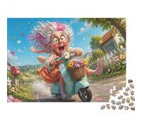 1000 Pièces Mini Puzzle Balade en Scooter pour Adultes | 38x26cm Carton Décoration Salon Coupe Précise Détente Familiale