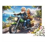 1000 Pièces Mini Puzzle Balade Moto pour Adultes | 52x38cm Carton Décoration Salon Découpe Précise Détente Familiale