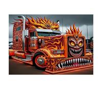 1000 Pièces Mini Puzzle Camion Feu Monstre pour Adultes | 52x38cm Carton, Décoration Maison, Coupe Précise, Cadeau Anniversaire, Détente