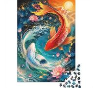 1000 Pièces Mini Puzzle Carpe Lotus pour Adultes | 52x38cm Carton Décoration Salon Coupe Précise Cadeau Anniversaire Détente