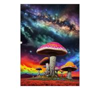 1000 Pièces Mini Puzzle Champignon Galaxie pour Adultes | 52x38cm Carton Décor Maison Coupe Précise Cadeau Anniversaire Détente