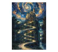 1000 Pièces Mini Puzzle Château Ciel Nocturne pour Adultes