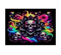 1000 Pièces Mini Puzzle Crâne Fleur pour Adultes | 38x26cm Carton, Décoration Maison, Coupe Précise, Cadeau Anniversaire, Détente