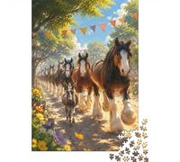 1000 Pièces Mini Puzzle Défilé de Chevaux pour Adultes