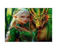 1000 Pièces Mini Puzzle Elfe Dragon pour Adultes | 38x26cm Carton Décoration Salon Coupe Précise Cadeau Anniversaire Détente