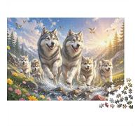 1000 Pièces Mini Puzzle Famille de Loups pour Adultes | 70x50cm Papier, Décor de Chambre, Coupe Précise, Cadeau Anniversaire, Détente Esprit
