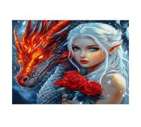 1000 Pièces Mini Puzzle Fantaisie Dragon Elfe pour Adultes