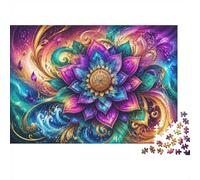 1000 Pièces Mini Puzzle Fleur Mandala pour Adultes | 70x50cm Carton, Décoration de Chambre, Coupe Précise, Cadeau Anniversaire, Détente
