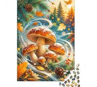 1000 Pièces Mini Puzzle Forêt de Champignons pour Adultes | 38x26cm Carton Décoration Bureau Coupe Précise Cadeau Anniversaire Détente