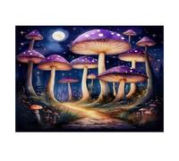 1000 Pièces Mini Puzzle Forêt de Champignons pour Adultes | 70x50cm Carton Amateurs de Puzzles Jeu de Puzzle Décor de Bureau Découpe Précise
