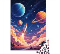 1000 Pièces Mini Puzzle Fusée Espace pour Adultes | 52x38cm Carton Décoration Maison Finition Lisse Cadeau Anniversaire Détente