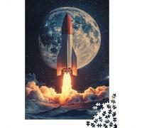 1000 Pièces Mini Puzzle Fusée Lune pour Adultes | 70x50cm Carton Décoration Maison Finition Précise Cadeau Anniversaire Détente