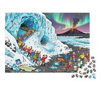 1000 Pièces Mini Puzzle Grotte de Glace Volcan pour Adultes | 70x50cm Carton Décor Maison Finition Lisse Cadeau Anniversaire Relaxation