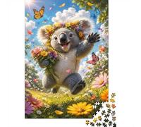 1000 Pièces Mini Puzzle Koala Fleurs Papillon pour Adultes | 52x38cm Carton Décoration Chambre Coupe Précise Détente D'anniversaire