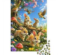 1000 Pièces Mini Puzzle Lapins Oiseaux pour Adultes | 38x26cm Carton, Décoration Maison, Coupe Précise, Cadeau Anniversaire, Détente