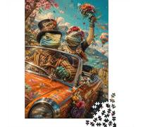 1000 Pièces Mini Puzzle Lézard Voiture pour Adultes | 38x26cm Carton Décoration Salon Coupe Précise Détente Anniversaire