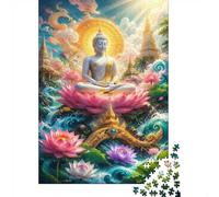 1000 Pièces Mini Puzzle Lotus Temple pour Adultes | 38x26cm Carton, Décoration de Chambre, Coupe Précise, Cadeau Anniversaire, Détente