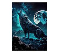 1000 Pièces Mini Puzzle Loup Lune pour Adultes