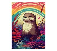1000 Pièces Mini Puzzle Loutre sous-Marine pour Adultes | 52x38cm Carton Décor Maison Découpe Précise Détente