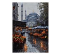 1000 Pièces Mini Puzzle Marché Mosquée pour Adultes