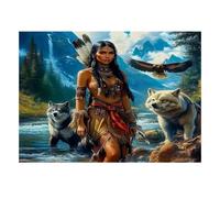 1000 Pièces Mini Puzzle Montagne Loup Rivière pour Adultes