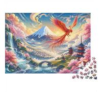 1000 Pièces Mini Puzzle Montagne Oiseau Pagode Cascade pour Adultes