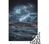 1000 Pièces Mini Puzzle Orage Nuit pour Adultes | 38x26cm Carton Décoration Maison Coupe Précise Cadeau Anniversaire Détente