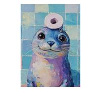 1000 Pièces Mini Puzzle Phoque Peinture pour Adultes | 52x38cm Carton Décoration Salon Découpe Précise Cadeau Anniversaire Détente
