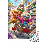 1000 Pièces Mini Puzzle Plaisir Courses pour Adultes | 70x50cm Carton Décoration Bureau Découpe Précise Détente Familiale