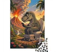 1000 Pièces Mini Puzzle pour Adolescents Dinosaure Volcan Toilette Éducatif
