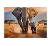 1000 Pièces Mini Puzzle pour Adolescents Éléphant Afrique Nature Carton | 38x26cm Décoration De Bureau Cadeau Ami Détente De L'esprit Artisanat Premium