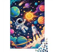 1000 Pièces Mini Puzzle pour Adolescents Espace Astronaute Fusée Défi | 38x26cm Décoration Maison Découpe Précise Cadeau Anniversaire Détente
