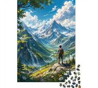 1000 Pièces Mini Puzzle pour Adolescents Montagne Vallée Aventurier | 52x38cm Carton Débutants Décoration Salon Découpe Précise Lien Familial