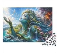 1000 Pièces Mini Puzzle pour Adolescents Nature Femme Cascade Conseil | 70x50cm Carton Débutants Décor Maison Découpe Précise Lien Familial