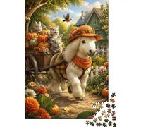 1000 Pièces Mini Puzzle pour Adolescents Poney Lapin Citrouille Éducatif | 52x38cm Carton Décoration Salon Découpe Précise Cadeau Ami Détente Esprit