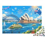 1000 Pièces Mini Puzzle pour Adolescents Pont Opéra Bateau Éducatif | 38x26cm Carton Décoration Salon Découpe Précise Jeu Parent-Enfant