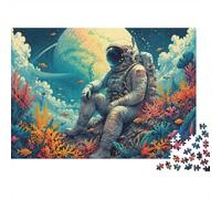 1000 Pièces Mini Puzzle pour Adultes Astronaute Océan Planète | 70x50cm Papier Décoration Salon Coupe Précise Cadeau Ami Relaxation
