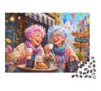 1000 Pièces Mini Puzzle pour Adultes Café Amis Rire Carton Recyclé