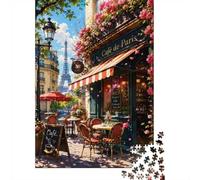 1000 Pièces Mini Puzzle pour Adultes Café Fleur Paris Idée Cadeau | 38x26cm Carton Amateurs De Puzzles Liens Familiaux Puzzle Fait Main Cadeau De Réunion Décor Salon