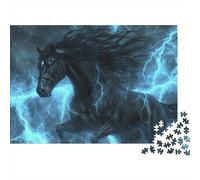 1000 Pièces Mini Puzzle pour Adultes Cheval Foudre Orage Idée Cadeau