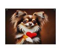1000 Pièces Mini Puzzle pour Adultes Chien Cœur Amour Relaxant | 70x50cm Décoration Domicile Découpe Précise Papier Cadeau Ami Détente