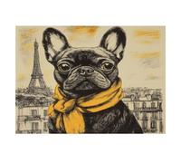 1000 Pièces Mini Puzzle pour Adultes Chien Écharpe Ville Idée Cadeau | 38x26cm Carton Amateurs De Puzzles Détente Intellectuelle Puzzle Fait Main Cadeau D'anniversaire Décor De Salon