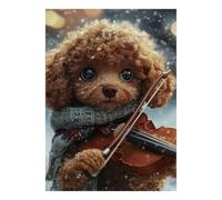 1000 Pièces Mini Puzzle pour Adultes Chien Violon Écharpe Idée Cadeau | 38x26cm Carton Amateurs De Puzzles Détente Mentale Puzzle Intellectuel Cadeau Ami Décoration Salon