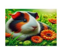 1000 Pièces Mini Puzzle pour Adultes Cochon Fleur Herbe Idée Cadeau | 38x26cm Papier Amateurs De Puzzles Détente Jeu De Puzzle Cadeau D'anniversaire Décor Maison