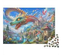 1000 Pièces Mini Puzzle pour Adultes Dragon Château Fantaisie Défi